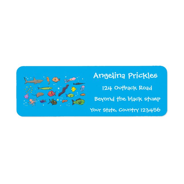 Tecknaden mönster illustration av beundransvärda h returadress etikett (Framsidan)