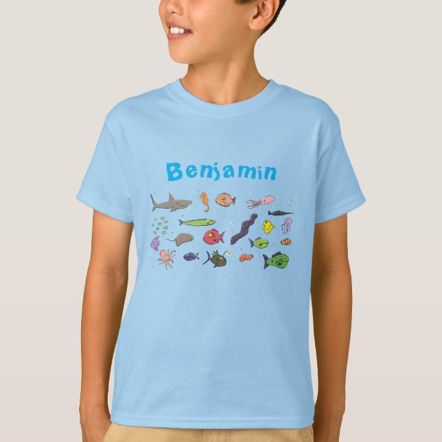 Tecknaden mönster illustration av beundransvärda h t shirt (Framsida)