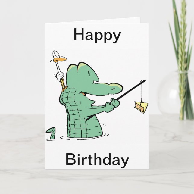 Tecknaden Old Man Croc Birthday Kort (Framsida)