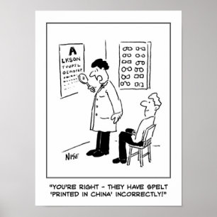 Tecknaden Optician har Optician och Öga Test Poster