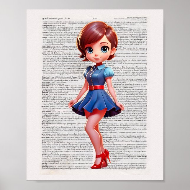 Tecknaden Ordlista konst PIN-kod Poster (Framsidan)
