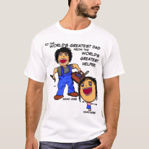 Tecknaden pappa och dotter tee shirt