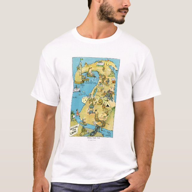 Tecknaden pekar av intresserar på uddtorsk tee shirt (Framsida)