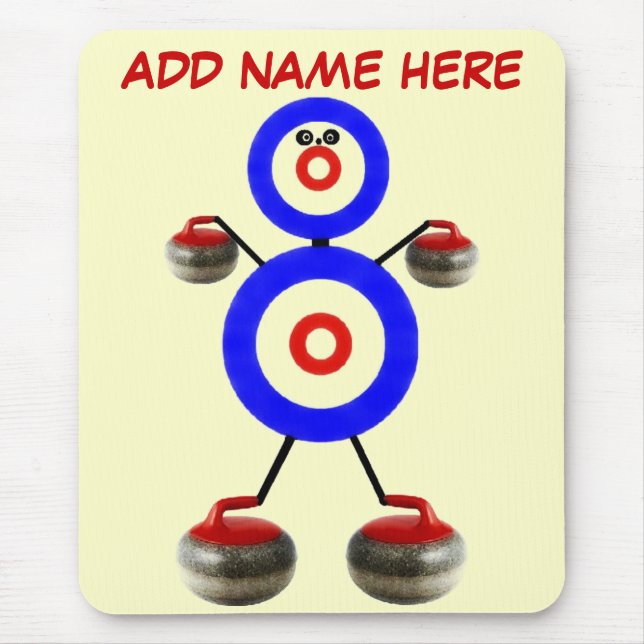 Tecknaden personlig Curling Musmatta (Framsidan)