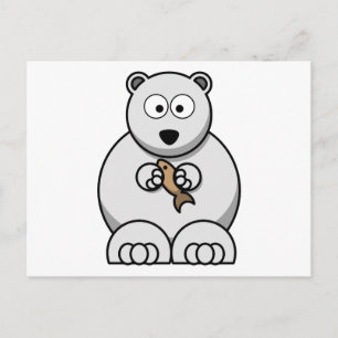 Tecknaden polar Bear Vykort