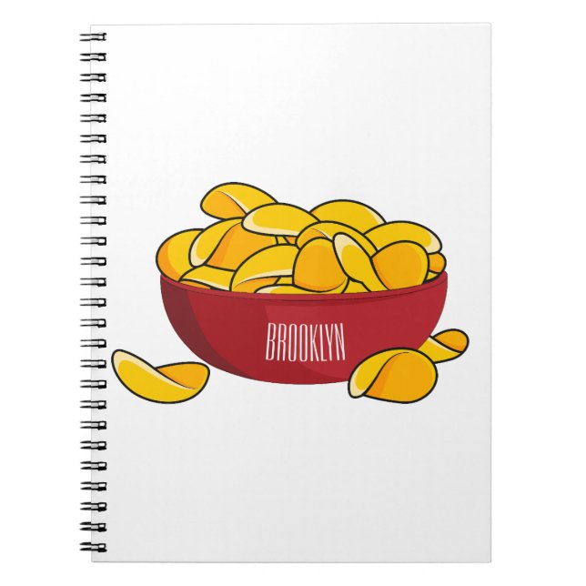Tecknaden Potato chip illustration Anteckningsbok (Framsidan)