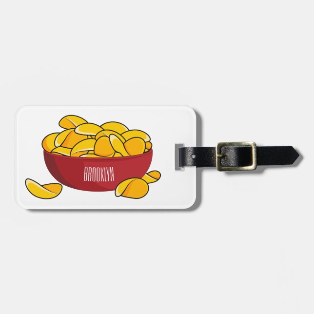 Tecknaden Potato chip illustration Bagagebricka (Horisontell Framsida)