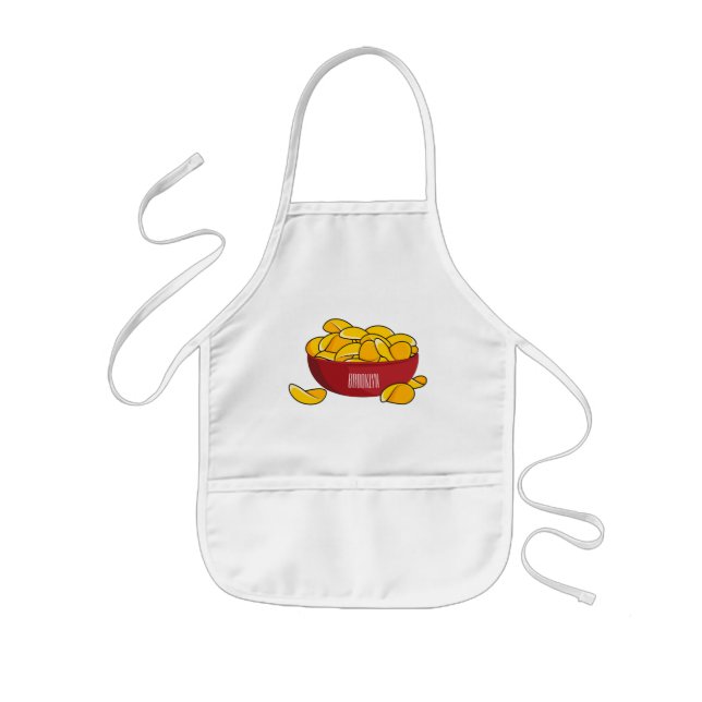 Tecknaden Potato chip illustration Barnförkläde (Framsidan)