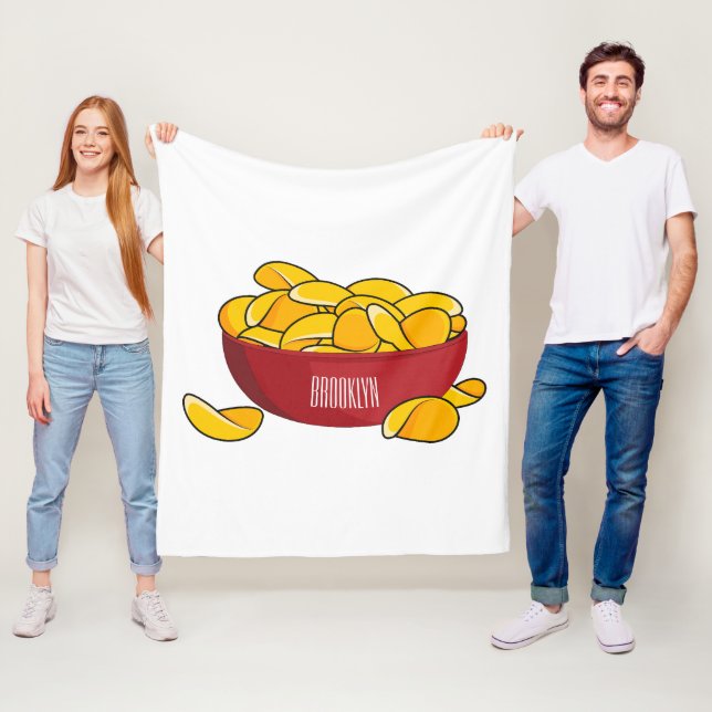 Tecknaden Potato chip illustration Fleecefilt (På plats)