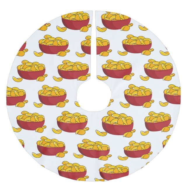Tecknaden Potato chip illustration Julgransmatta Borstad Polyester (Framsidan)