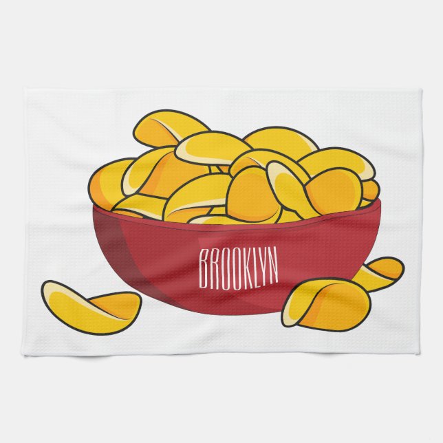 Tecknaden Potato chip illustration Kökshandduk (Horisontell)
