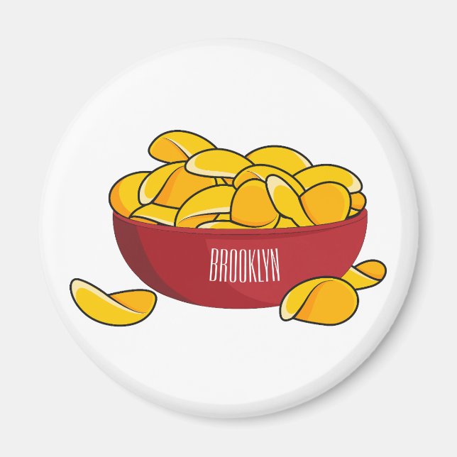 Tecknaden Potato chip illustration Magnet (Framsidan)