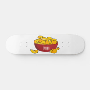 Tecknaden Potato chip illustration Mini Skateboard Bräda 18,5 Cm