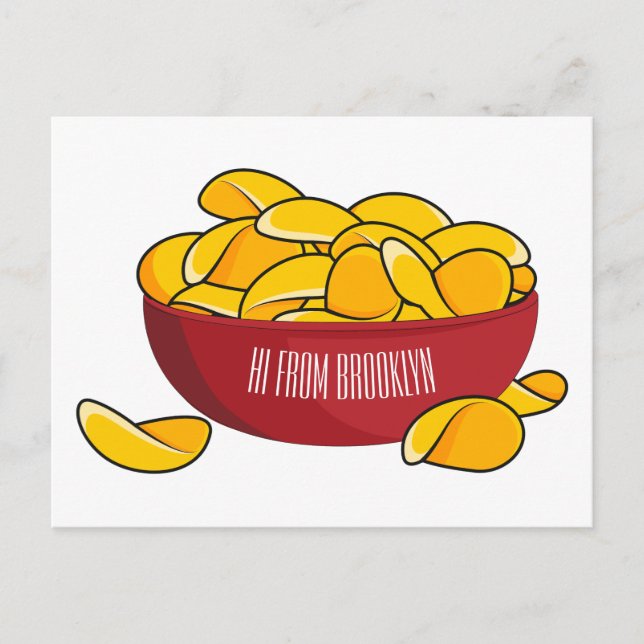 Tecknaden Potato chip illustration Vykort (Framsida)