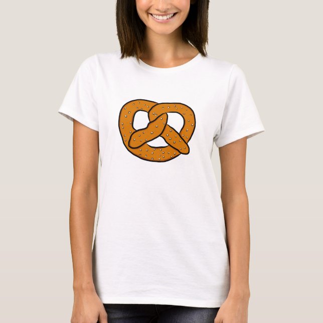 Tecknaden Pretzel Art Teckning Salty Pretzel Skriv Tee Shirt (Framsida)