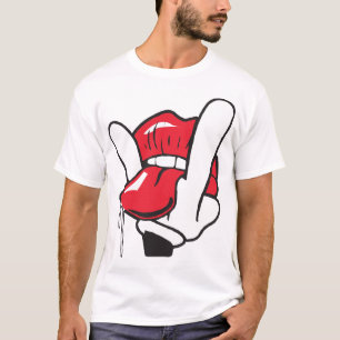 Tecknaden räcker tungan som slickar läpparbylte t shirt
