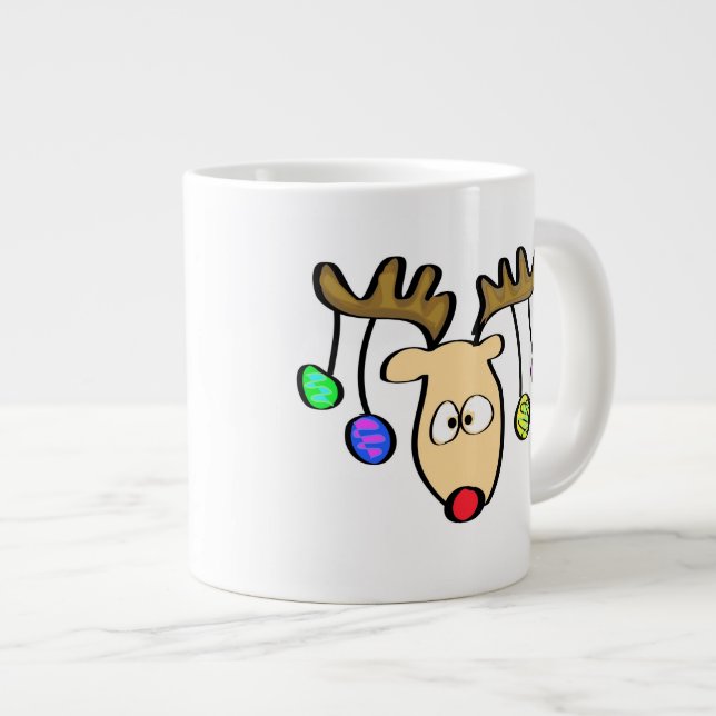 Tecknaden Red Nose Reindeer Jumbo Mugg (Framsida höger)
