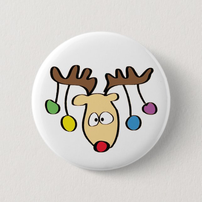 Tecknaden Red Nose Reindeer Knapp (Framsida)