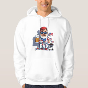 Tecknaden Red White & Brew Pappa T-Shirt Skriv ut Hoodie