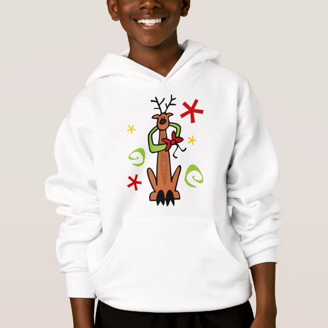 Tecknaden Reindeer Stars & Swirls Tröja (Framsida)