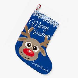 Tecknaden Rener Blue Namn Liten Julstrumpa
