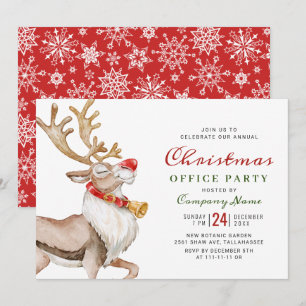 Tecknaden Rener jul Party Inbjudningar