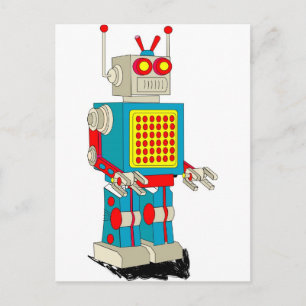 Tecknaden Robot-tecken Vykort