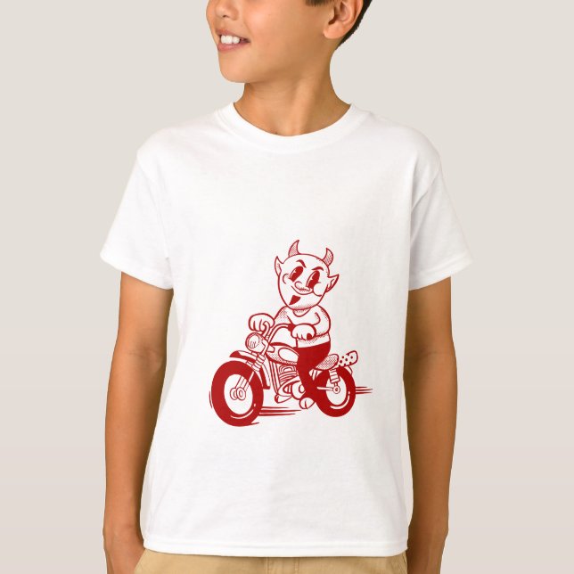 Tecknaden Röd bike Rider T Shirt (Framsida)