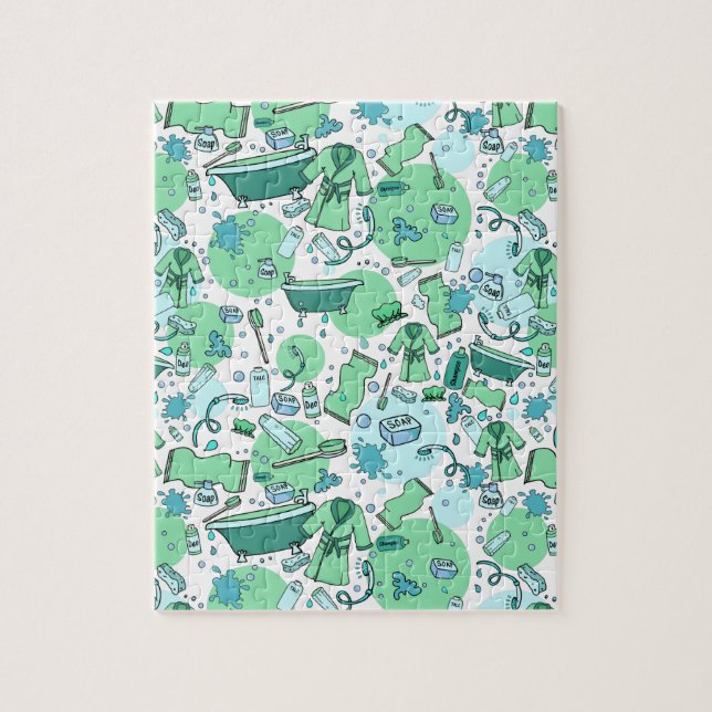 Tecknaden roligt Bathroom objekt Pussel (Vertikal)