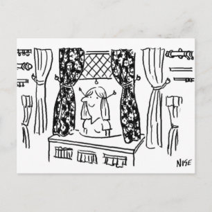 Tecknaden roligt gardiner & Fabrics Haberdashery Vykort