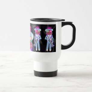 Tecknaden Roligten i Sock monkey, helt ny våg Resemugg