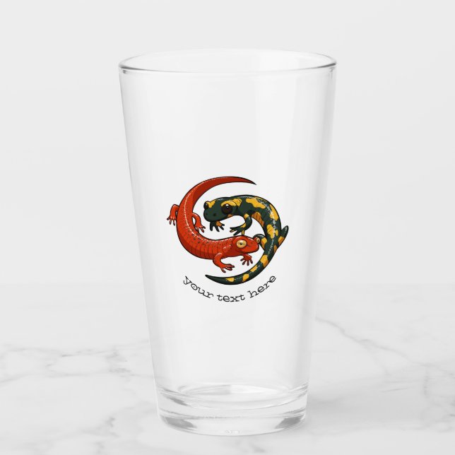 Tecknaden Salamander Friends med två vänstra leend Glaskopp (Framsida)