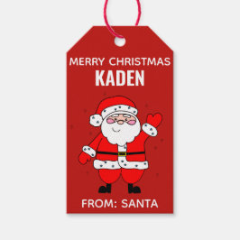 Tecknaden Santa Cute Kids, Santa Red Presentetikett