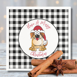 Tecknaden Santa Hund Santa Hat Helgdag Pappersservett