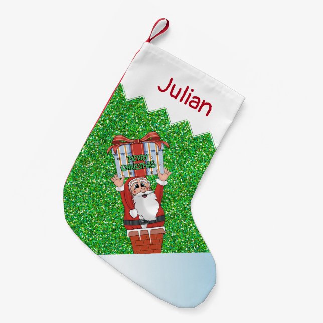 Tecknaden Santa Kids Stocking Liten Julstrumpa (Framsidan (Hängande))