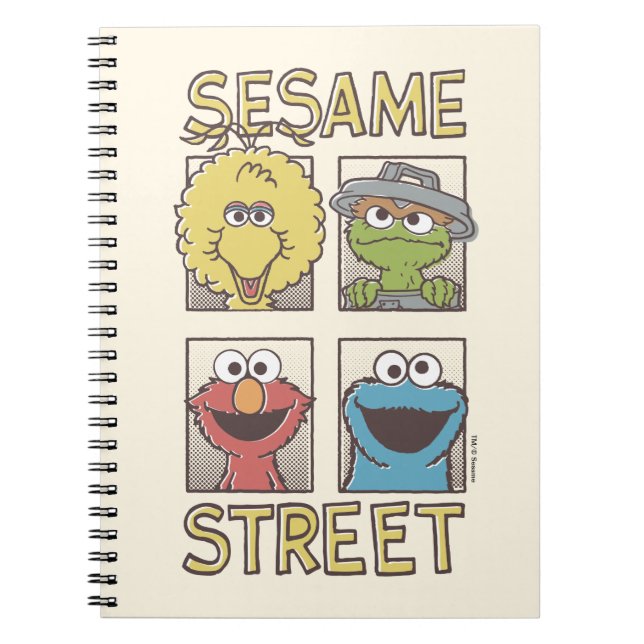 Tecknaden Sesame StreetVintage Character Anteckningsbok (Framsidan)