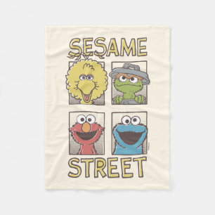 Tecknaden Sesame StreetVintage Character Fleecefilt