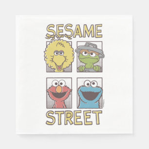 Tecknaden Sesame StreetVintage Character Pappersservett