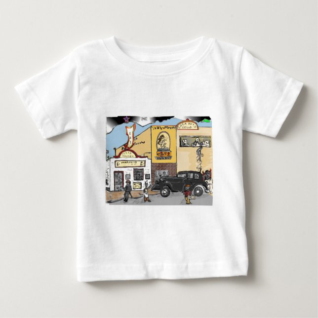 Tecknaden skissar av Roanokes den LandmarkTexas T-shirt (Framsida)