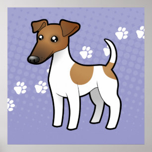 Tecknaden slätar foxterrier poster