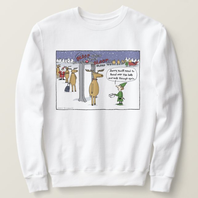 tecknaden "Sleigh Security" Lång Ärmad Tröja (Design framsida)