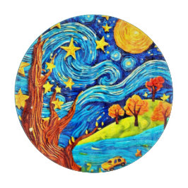 Tecknaden Starry Night: Surrealism Inspired Art