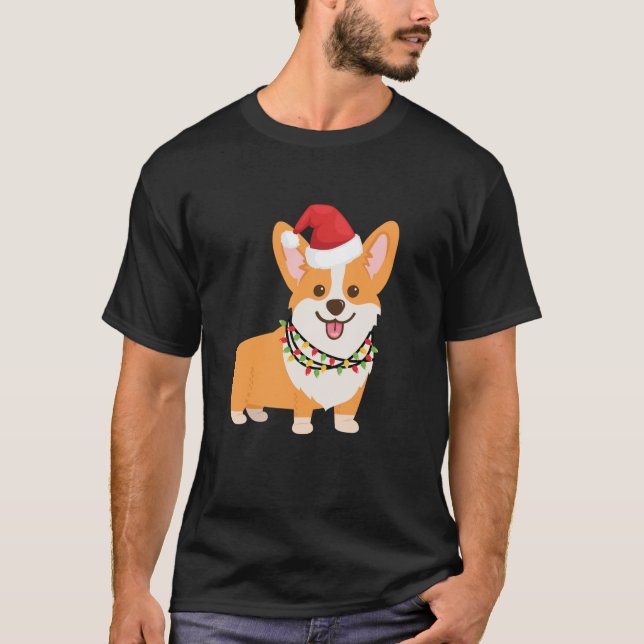 Tecknaden Stil Fawn Red Hund Corgi T Shirt (Framsida)