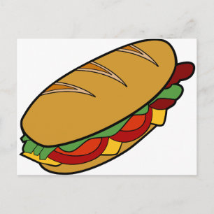 Tecknaden SubMarine Sandwich Vykort