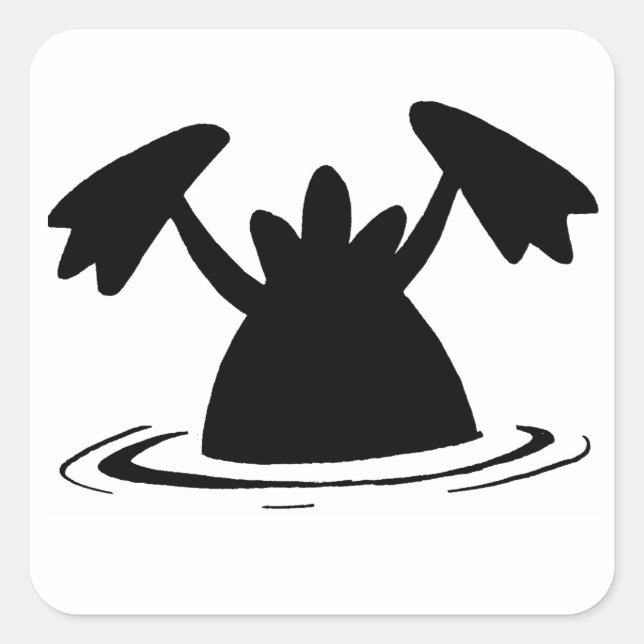 Tecknaden Swamp Anka Fyrkantigt Klistermärke (Framsida)