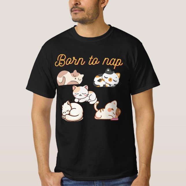 Tecknaden T-Shirt i Sleeping Kawaii Cats (Framsida)