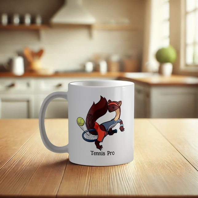 Tecknaden Tennis Pro Hett Hund Trick Shot Gräs Mar Kaffemugg (Skapare uppladdad)