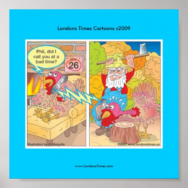 Tecknaden thanksgiving Turkiet i vänteläge Poster (Framsidan)