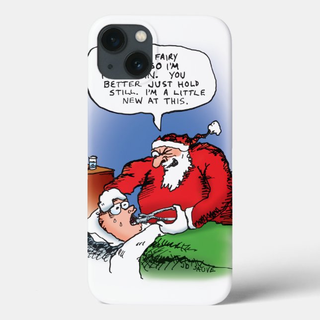 Tecknaden Tooth Fairy Santa Funny jul (Baksida)