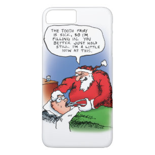 Tecknaden Tooth Fairy Santa Funny jul